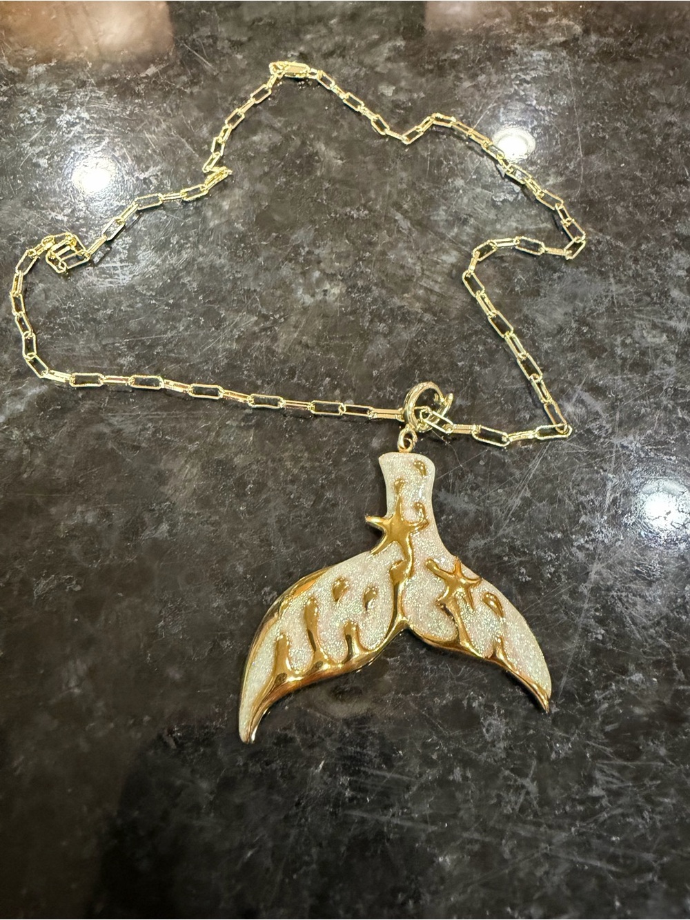 Gold-Tone Mermaid Tail Pendant Necklace - Women Jewelry